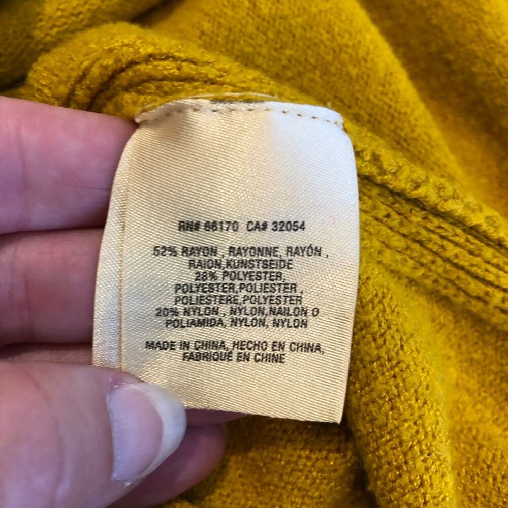Anthropologie gold mustard yellow v neck sweater size Extra Small XS - Picture 9 of 15